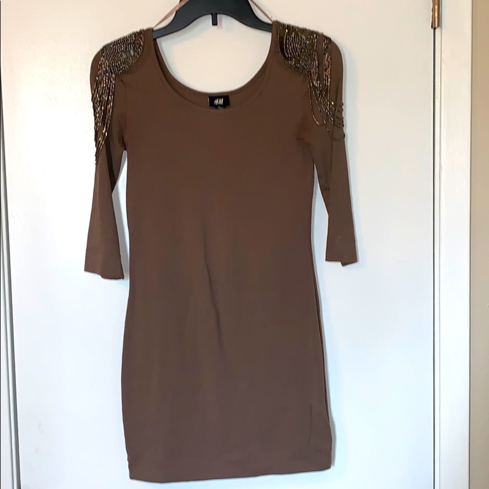 H&M mini beaded shoulder dress